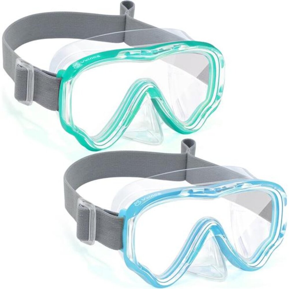Kids Goggles with Nose Cover, Diving Mask Elastic Fabric Strap Anti Fog for Boys